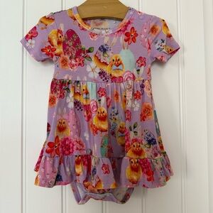 Posh Peanut Azalea Short Sleeve Ruffled Bodysuit Dress